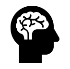 icon of a silohuetted head with brain inside 